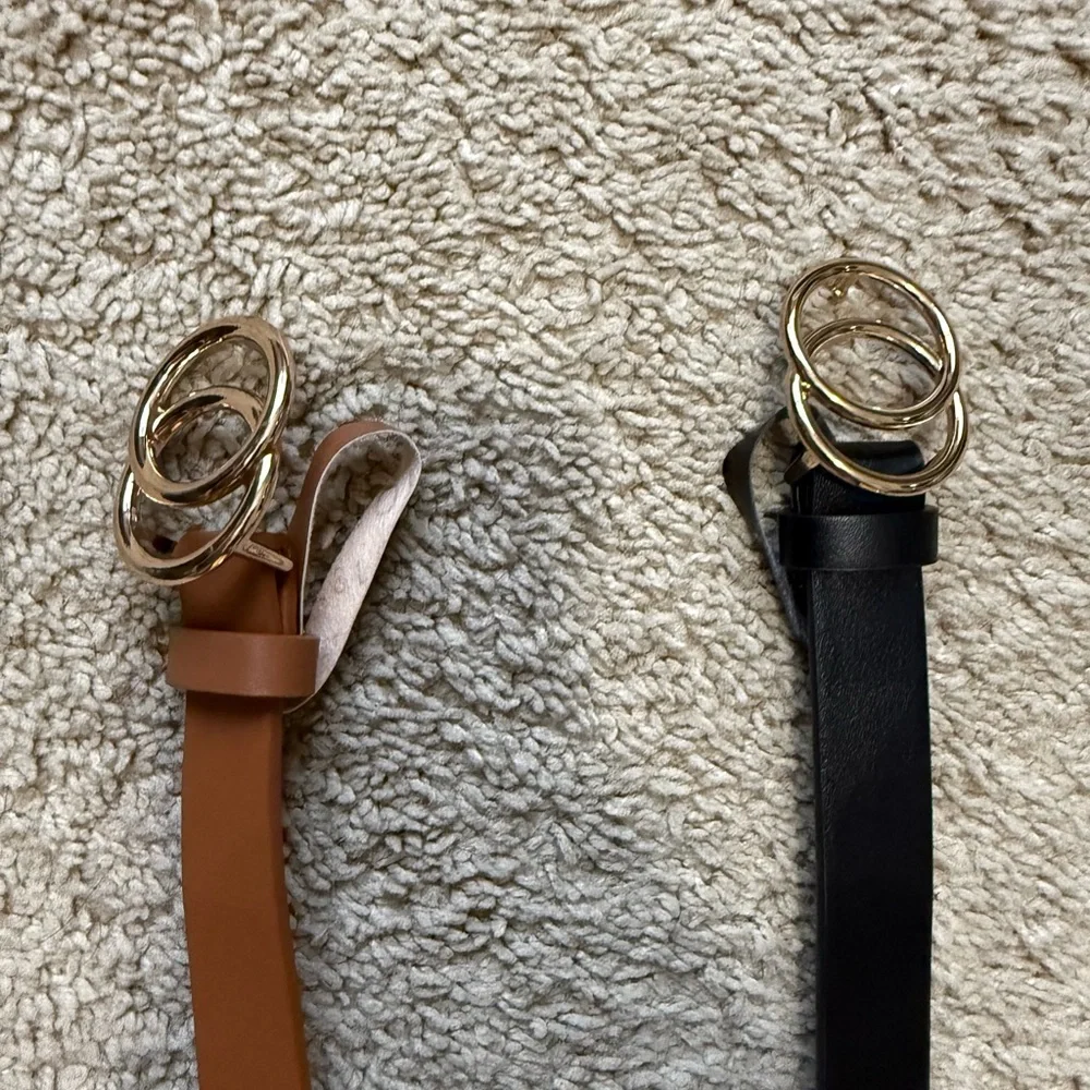 Classic Black and Brown Girls Leather Belts